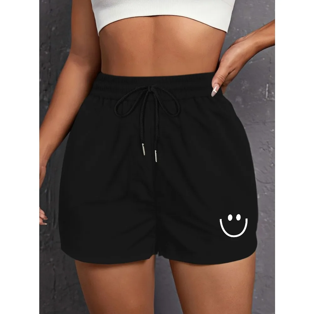 

Женские фитнес-шорты с веселыми принтами, свободные хлопковые дышащие брюки длиной до колена