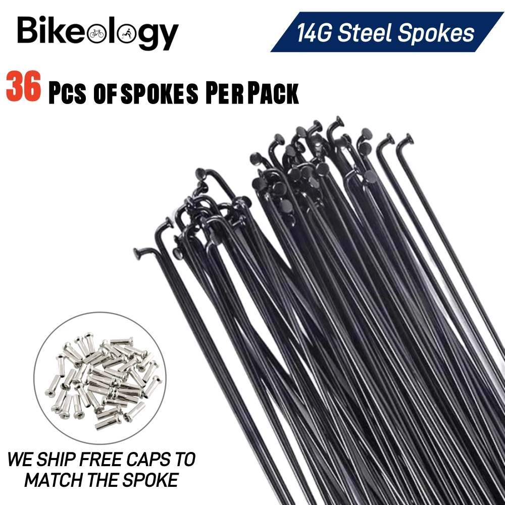 

36pcs Bicycle Spokes Bike Wheel Spokes High-Strength Bicycle Spokes Carbon Steel Black