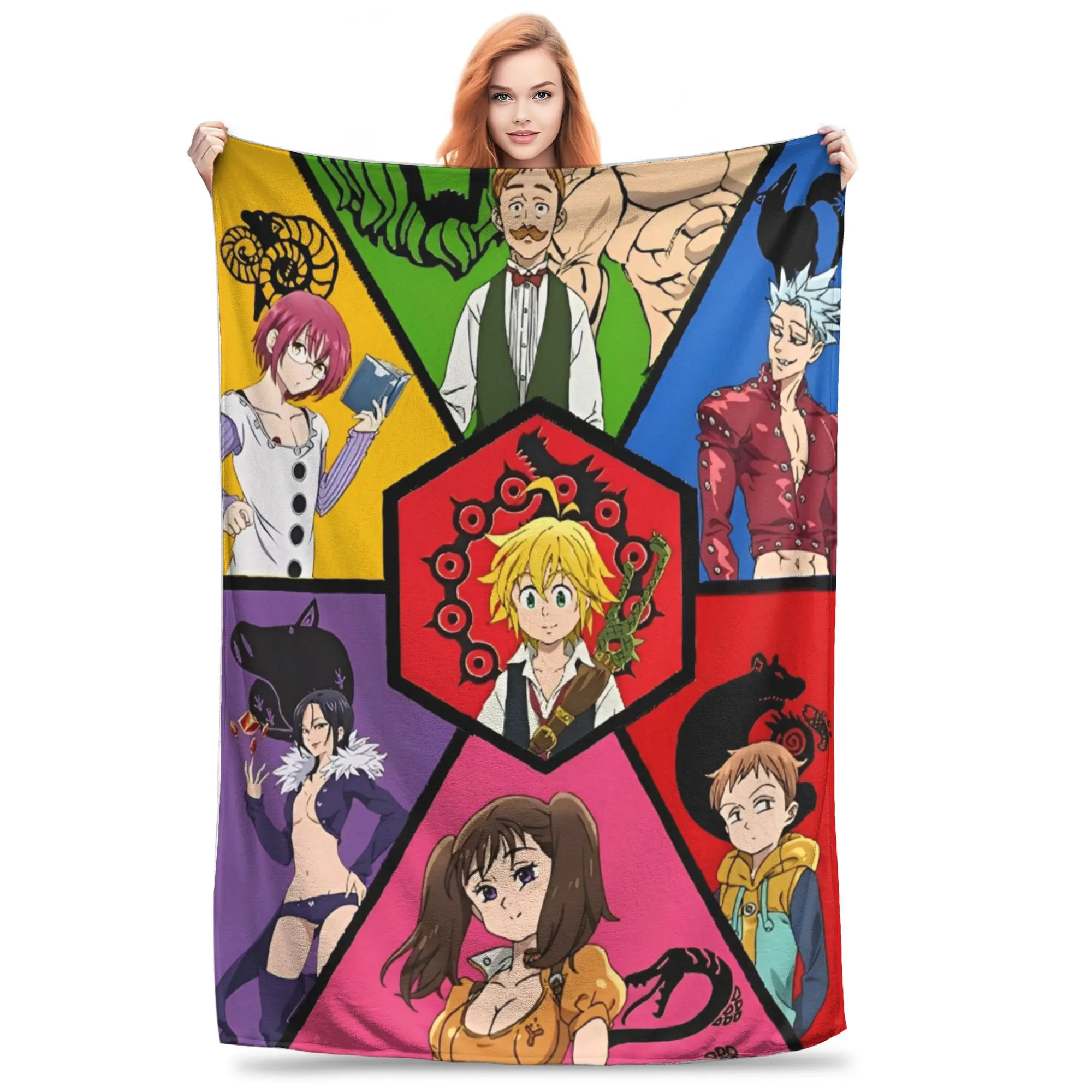 

The Seven Deadly Sins Blanket Cover Flannel Throw Blanket Summer Air Conditioning Portable Lightweight Bedspreads
