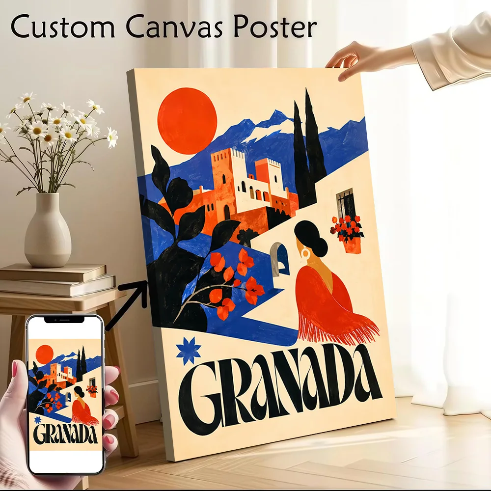 Granada Travel Canvas Print Perfect Gift for Fans Lovers Personalized Wall Art Poster for Gamer Decoration Home Decor Painting