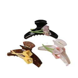 Fashionable Hair Accessory - Vinegar Linaria Flower and Shark Hair Clip for Styling Double-sided Updos