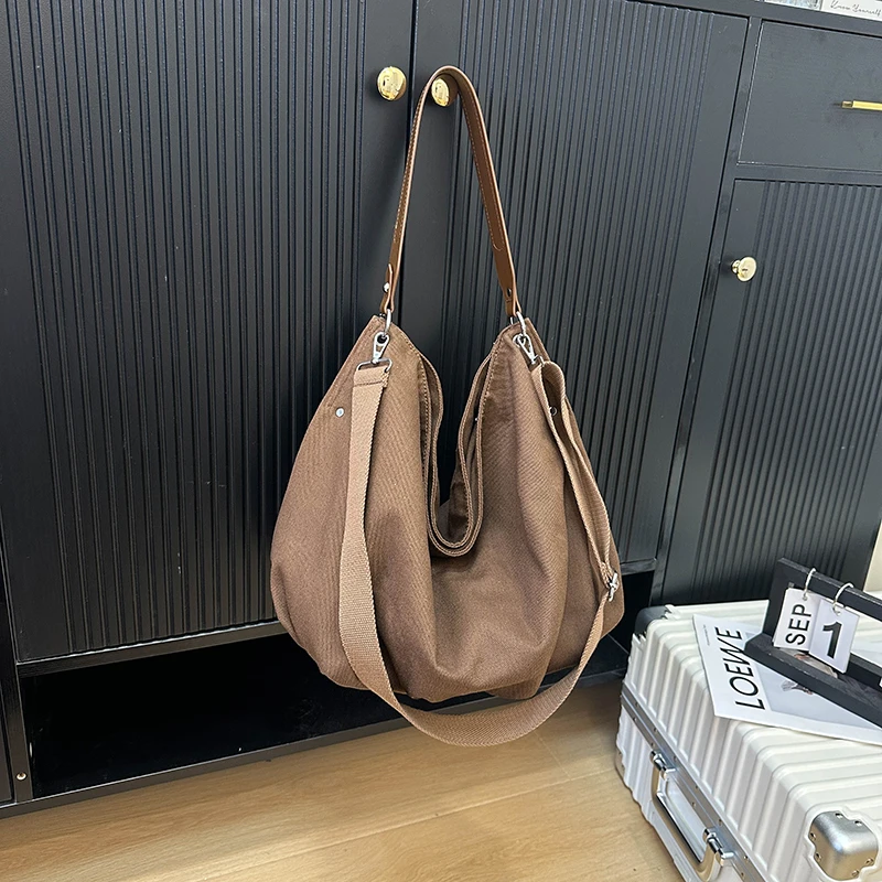 

CANVAS однотонная повседневная сумка-тоут на молнии 2026 классические простые универсальные сумки на плечо четыре сезона повседневные женские сумки для поездок на работу