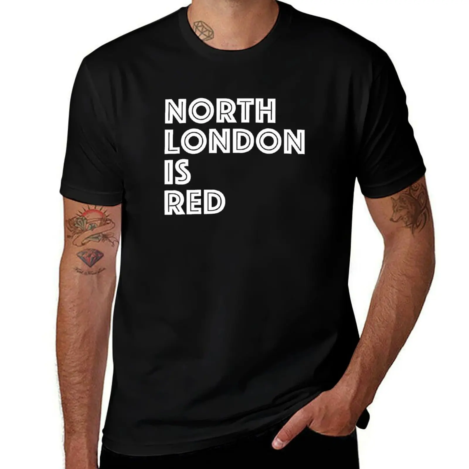 

North London Is Red T-Shirt man t shirts high quality luxury brand anime tshirt