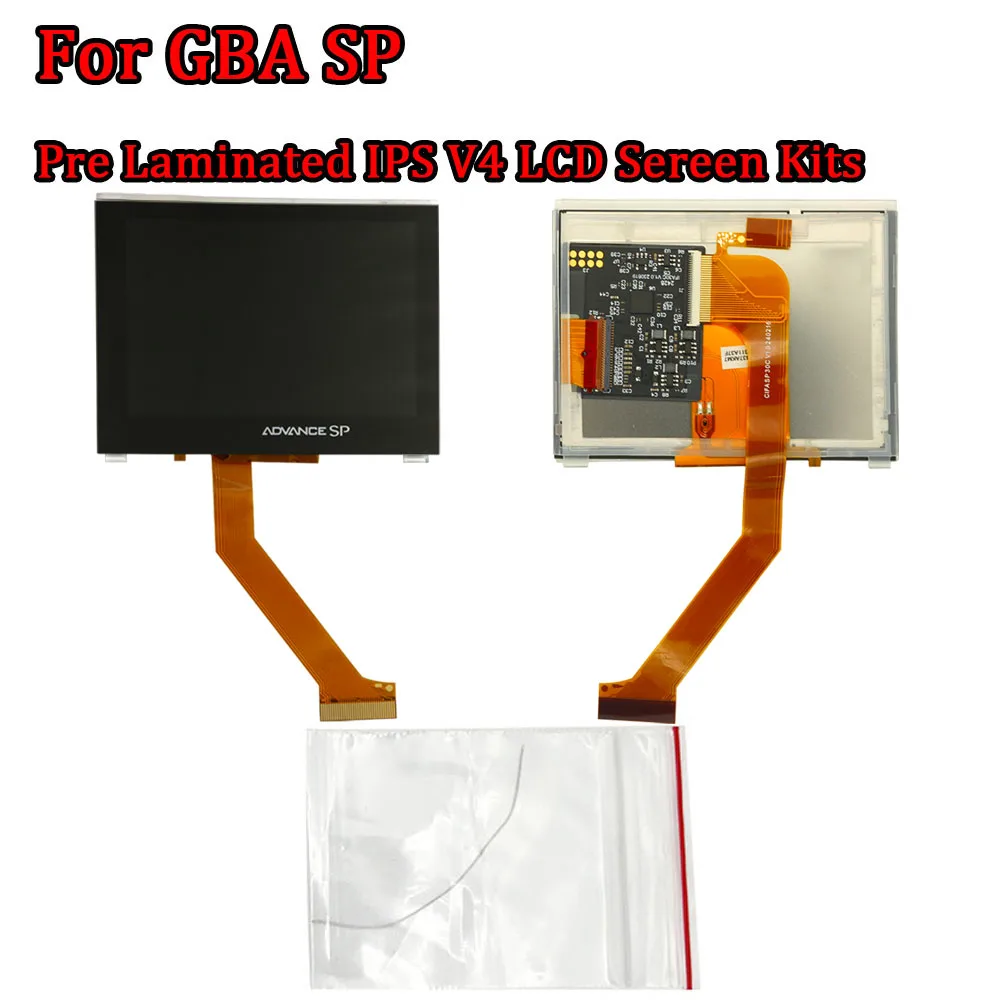 Für GBA SP vorlaminierte IPS V4 LCD-Bildschirm-Kits mit maßgeschneiderten IPS-Gehäuseschalen-Sets, Highlight V4 IPS LCD-Bildschirm-Kit mit Gehäuse