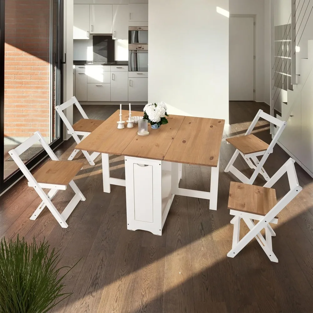 

Santos Butterfly Dining Set – 4 Assembled Foldable Chairs + 1 Folding Table – Space-Saving Table with Nesting Chairs - Compact