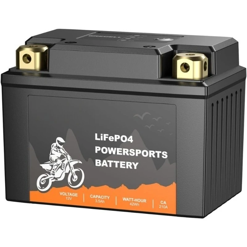 

Литиевая LiFePO4 батарея для мотоциклов 12В 3.5Ач YTX4L-BS YTX5L-BS со встроенной BMS для кроссовых мотоциклов, гидроциклов, тракторов, газонокосилок