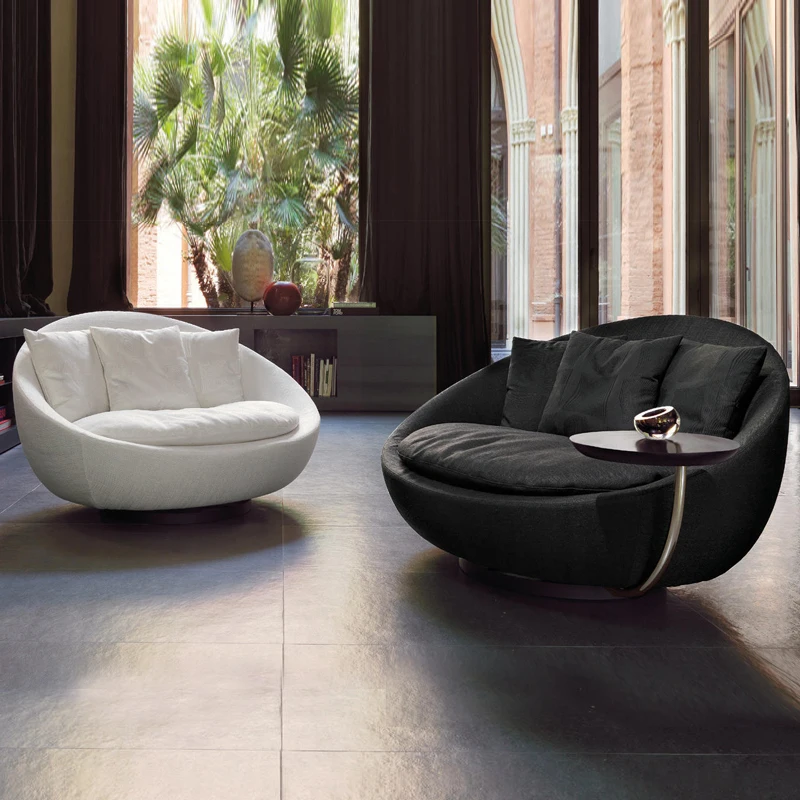 

Designer fabric sofa chair rotatable modern light luxury lazy raccoon single chair living room balcony leisure chair