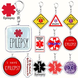 Epilepsy Warrior Help Keychains for Accessories Bag Support Ribbon Fighter Pendant Keyring Jewelry Fans Friends Gifts