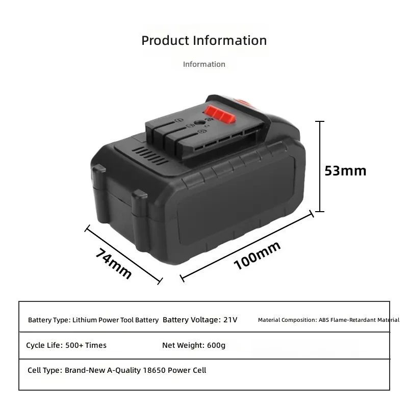 For Dayi 21V 5000mAh Battery Pack for Electric Wrench and Angle Grinder