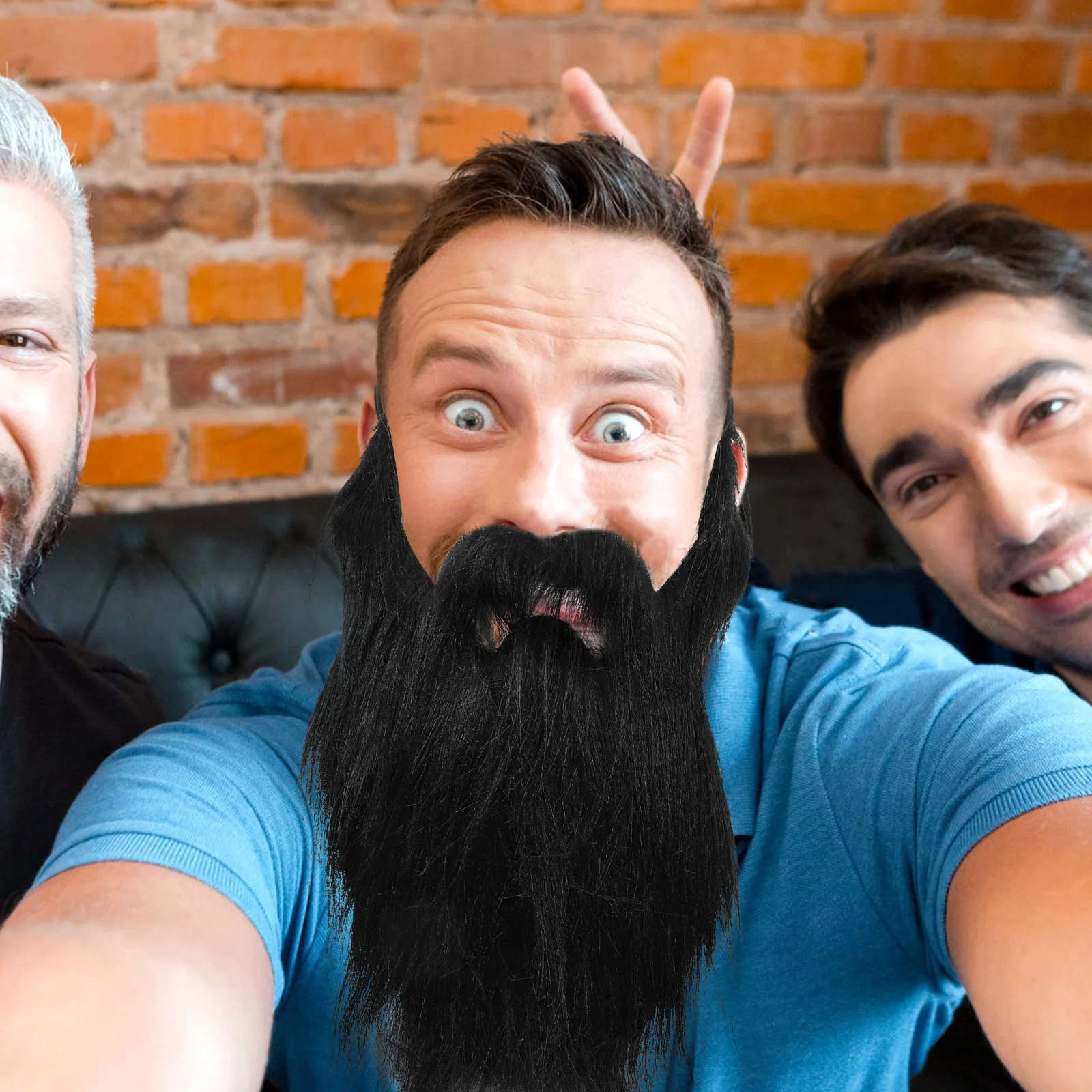 

Fake Beard Prop for Large Black Realistic Full Beard for Costume Party Halloween Cosplay Look Accessory