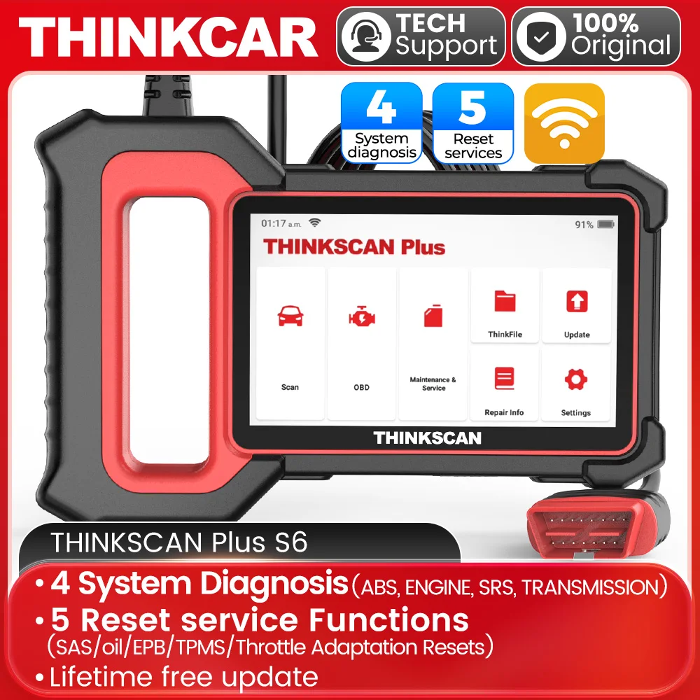 THINKCAR THINKSCAN Plus S7/S4/S6 OBD2 herramienta de diagnóstico THINKSCAN Plus S7/S4/OBD2 S6, lector de código automático, ABS, SRS, EPB, SAS,