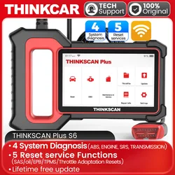 THINKCAR THINKSCAN Plus S7/S4/S6 OBD2 herramienta de diagnóstico THINKSCAN Plus S7/S4/OBD2 S6, lector de código automático, ABS, SRS, EPB, SAS, reinicio de aceite, escáner automotriz OBD gratis