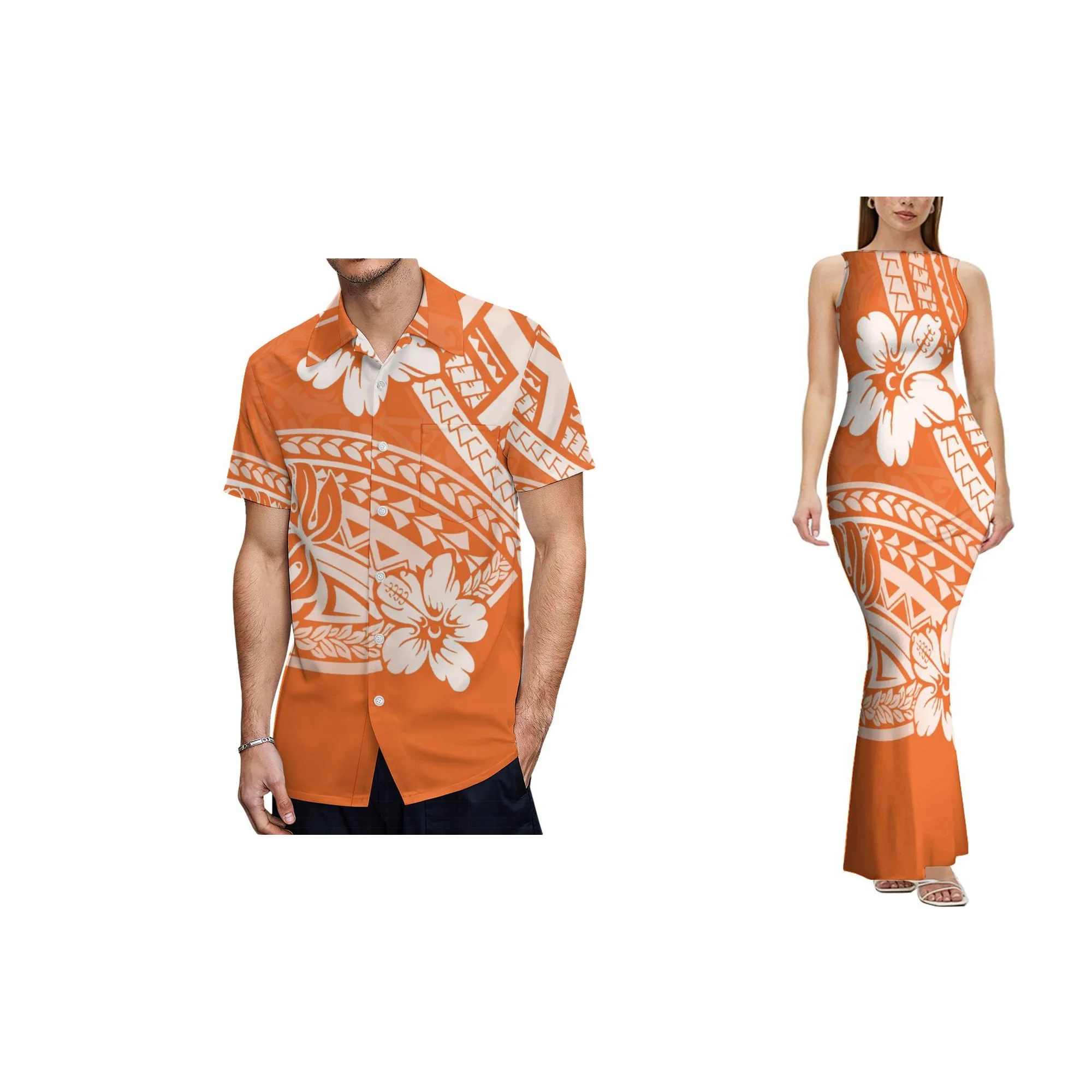 العلامة التجارية الجديدة نمط تصميم مثير المرأة عارية الذراعين اللباس مخصص ساموا طباعة قارب الرقبة أكمام زائد حجم فستان سيدة