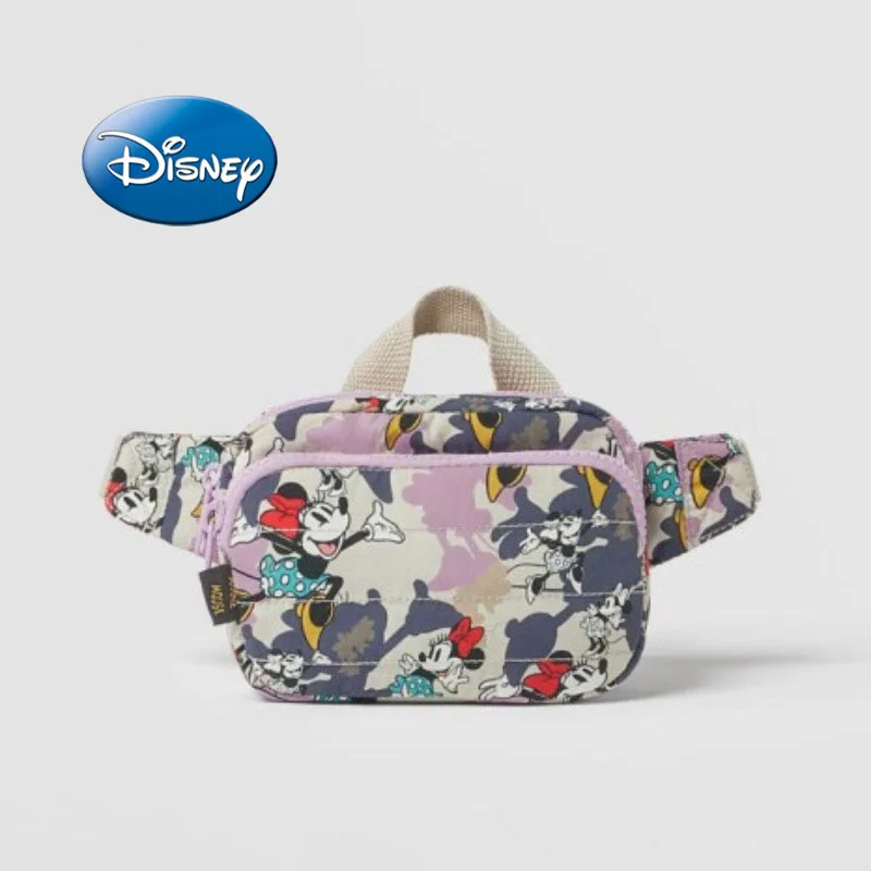 Disney Mickey New Children\'s Waist Bag Cartoon Cute Children\'s Chest Bag Large Capacity High Quality Fashion Crossbody Bag