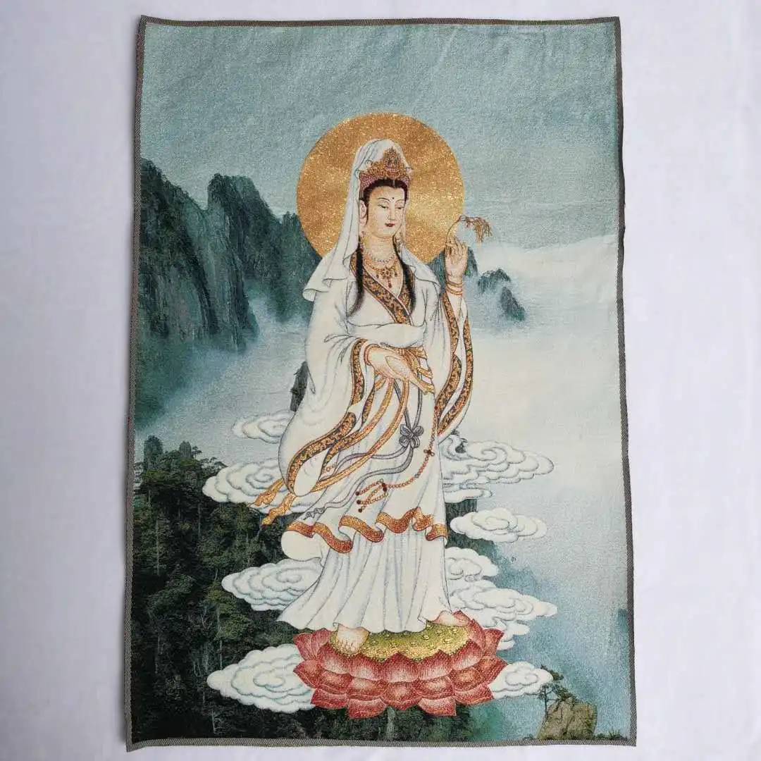 

Китайская буддистская шелковая ткань Avalokiteshvara Guangyin Kwan-yin Tangka Thangka123