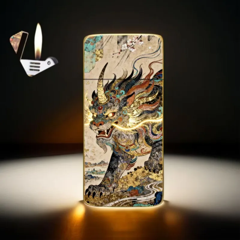 Brand New Gold-sprinkled Metal Shell Gass Lighter, High-end Gift for Friends, Ultra-thin Gift Lighter Smoke Accesoires