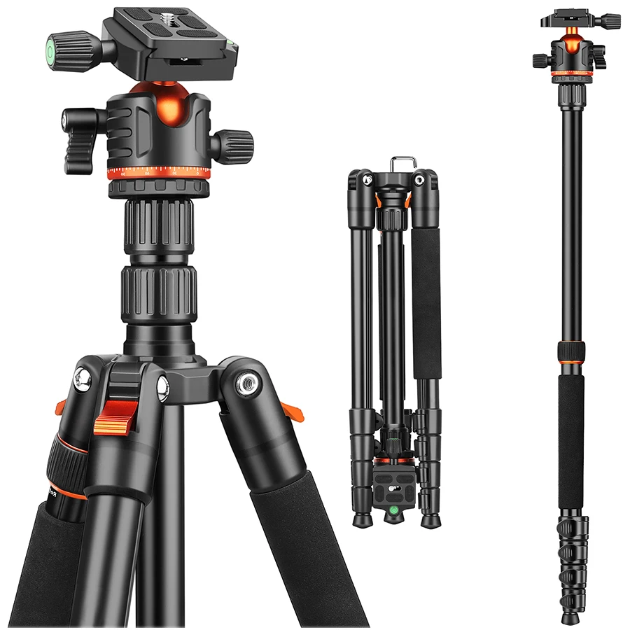 Professional Aluminum Portable Monopod & Ball Head Video Camera Tripod Stand for Phone Video Shooting
