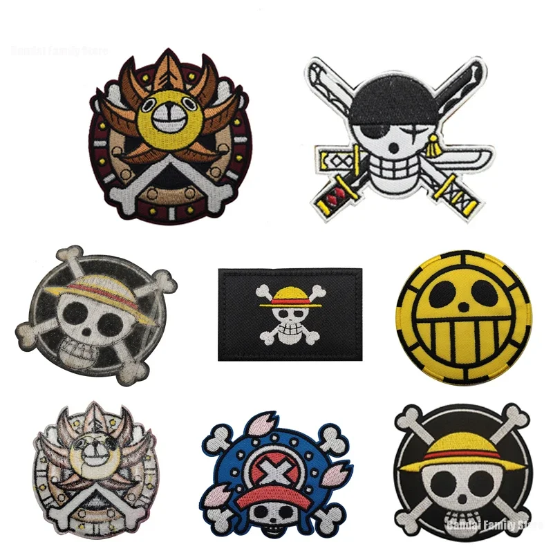 ONE PIECE Luffy Patches Anime Embroidery Clothes Badges Iron on Patches Cartoon Backpack Vest Hat Microchapter Magic Patch Gifts