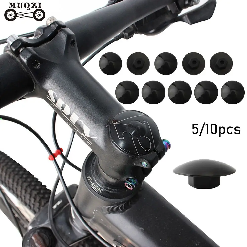 5/10pcs Bicycle Headset Cap Waterproof Dustproof M6 Screw MTB Bike Stem Top Cover Bike Headsets Carbon Top Caps With Bolts Parts