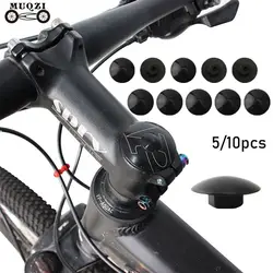 5/10pcs Bicycle Headset Cap Waterproof Dustproof M6 Screw MTB Bike Stem Top Cover Bike Headsets Carbon Top Caps With Bolts Parts