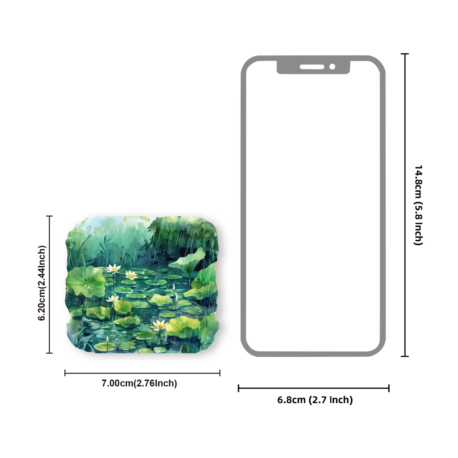 40 Uds. De pegatinas de escena de lluvia de loto de campo para ordenador portátil, equipaje, fundas de teléfono, diario, decoración del hogar, paquete de pegatinas de juguete clásico para niños