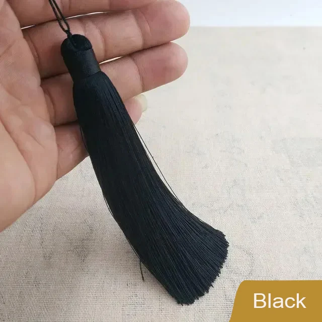 1/2/5/10Pcs 12cm Polyester Seide Quaste Mit Hängenden Ring Seil Fringe Trim DIY Nähen zubehör Hause Vorhang Anhänger Dekoration