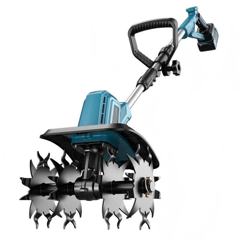 Lithium Battery Electric Soil Loosening Wheel High-power Retractable Foldable Micro-tiller Garden Weeding Machine