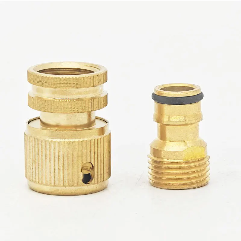 1pc Copper External Thread 4-point Water Connector, Soft Hose Fittings, Nipple-type Water Gun, 1/2 Inch Copper Quick Coupling