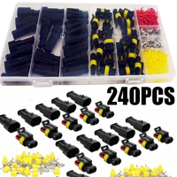 240pcs 20 Set Female Male Electrical Wire Cable Automotive Plug 2-Pin Plug Connectors Wire Connector Set Waterproof for Car Boat