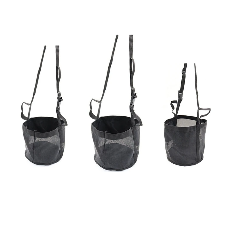 Adjustable Elastic Hay Feed Bag For Horses - Outdoor Neck Feeding Bag In Black