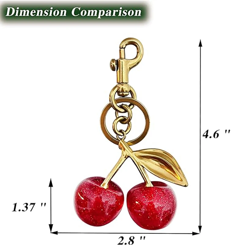 Kersenzak Charme Portemonnee Bedels Sleutelhanger-Auto Kersen Accessoires Keychian Geschenken Voor Dames