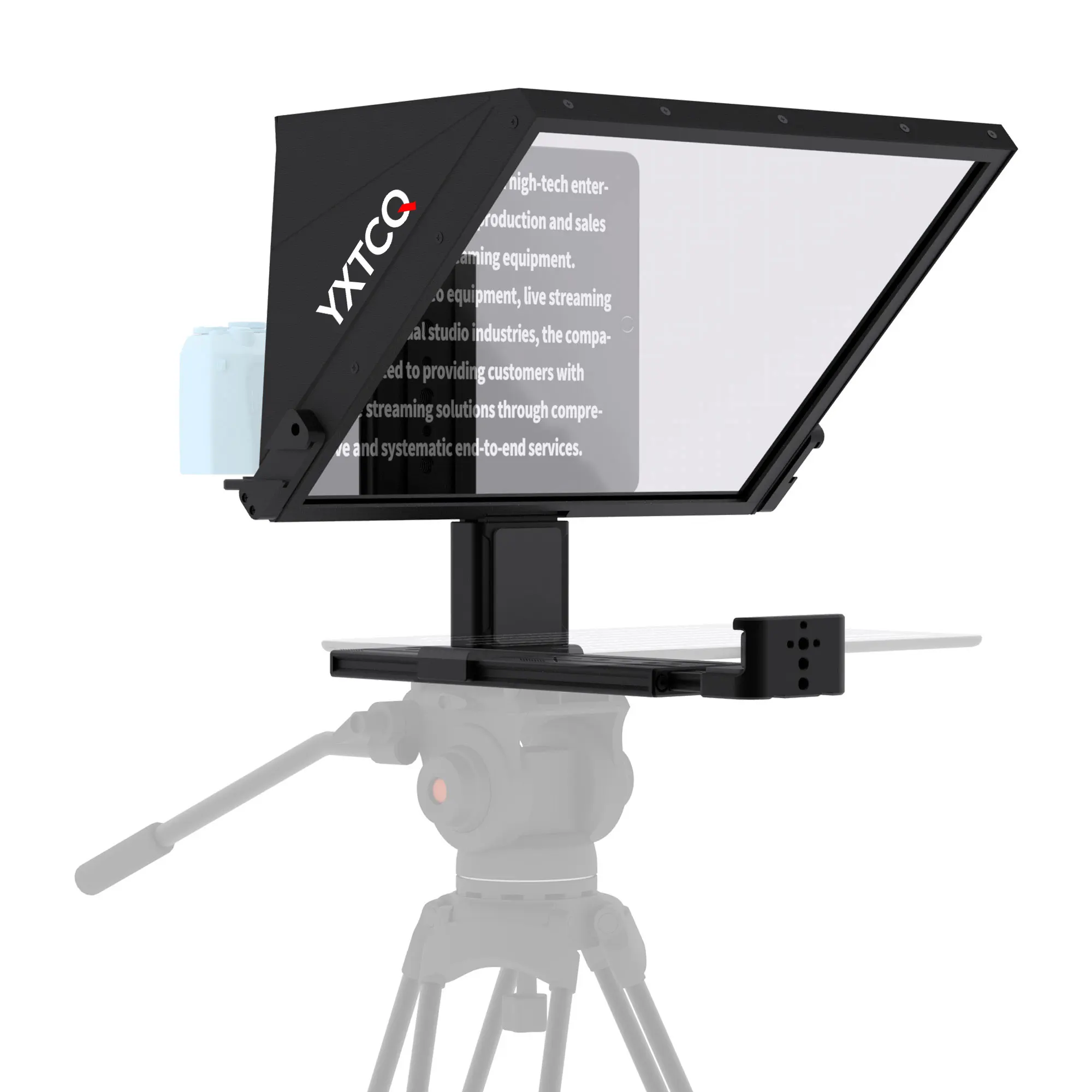 YXTCQ New Upgraded JY17 Professional Teleprompter Magnetic Sunshade AI Voice Sync Dual Cold Shoe Prompter for Live Streaming