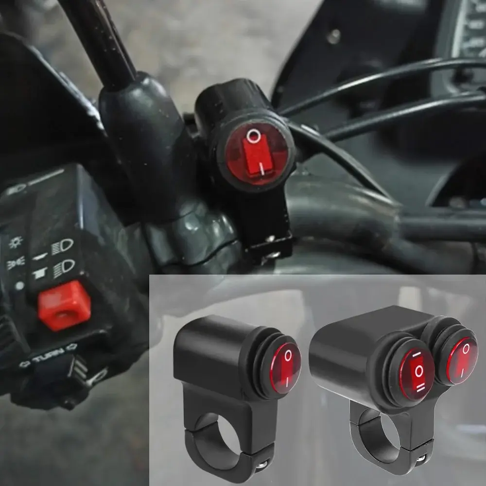 Aluminium Alloy Headlight Button On/Off Switch Fog Spot Light Waterproof 12V Light Switch Motorcycle Handlebar