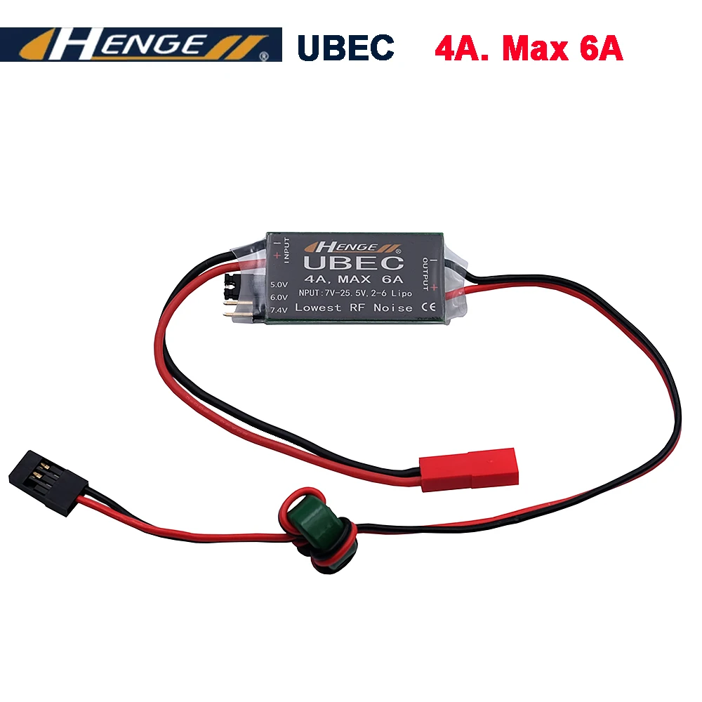 Henge 4A UBEC 7V-25.5V 2-6S Wyjście Lipo 5V 6V 7.4V 4A Ciągły przełącznik Max 6A Tryb BEC dla RC Quadcopter Samoloty Części samochodowe