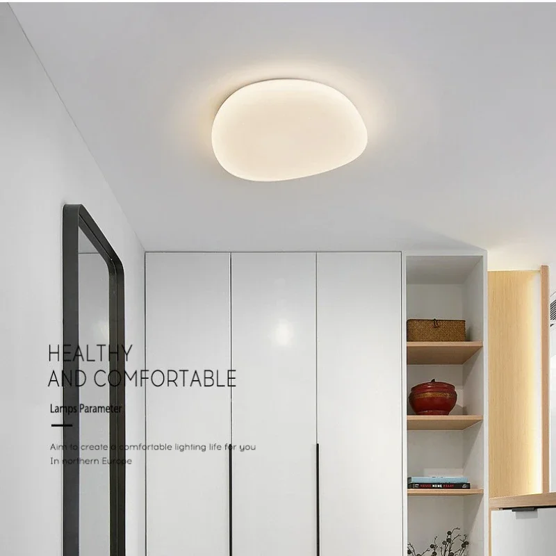 Luces de techo LED de modelado de guijarros nórdicos modernos, iluminación interior para dormitorio, sala de estar, baño y hogar