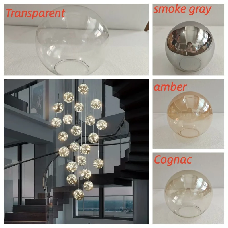 Nordic Villa Meteor Shower Stair Chandelier  Luxury Pick Up The Empty Crystal Lighting Apartment Living Room Long Chandelier