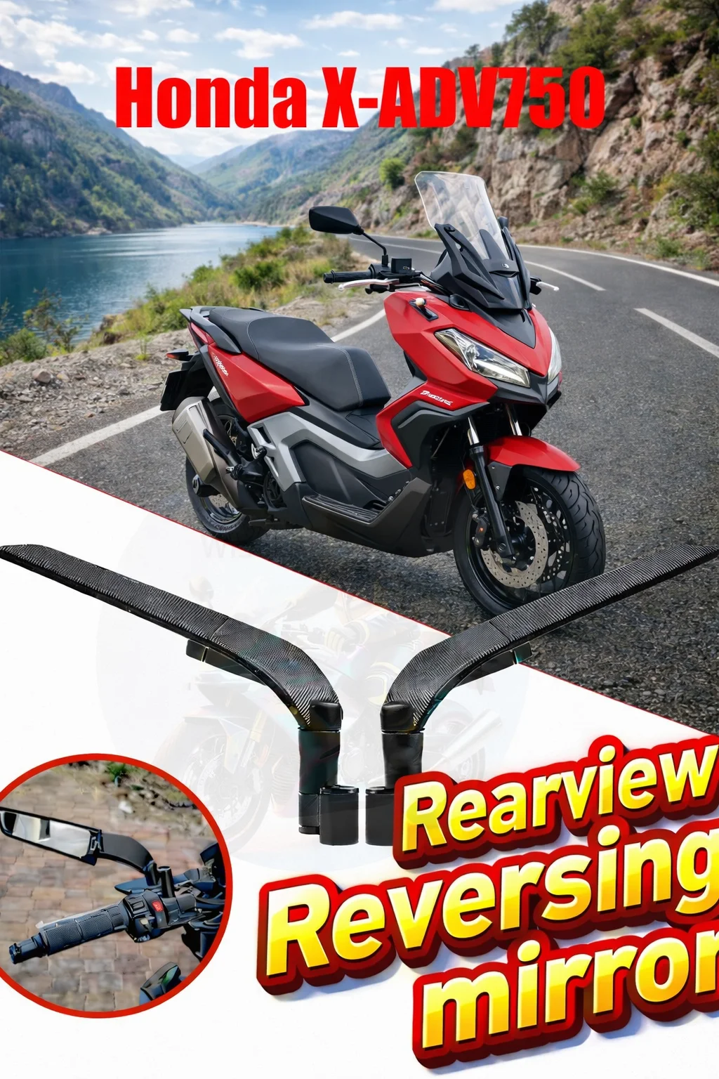 

For Honda X-ADV750 XADV750 XADV 750 ADV 350 ADV 160 Motorcycle Accessories carbon fibre Mirror Stealth Winglets Rearview Mirrors