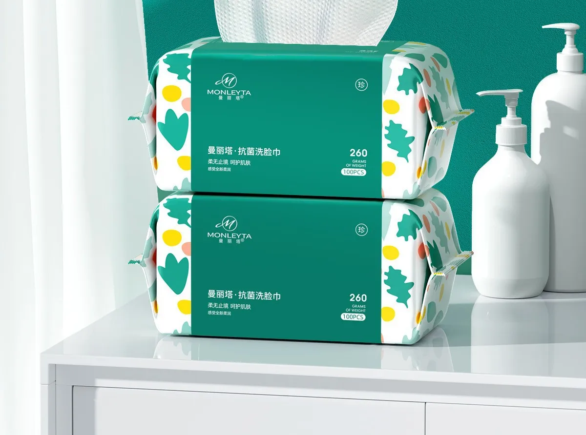 Disposable Face Wipes: Extra-Thick, Extra-Large, Pull-Out Style, 100% Cotton, Soft and Gentle, Value Pack for Home Use
