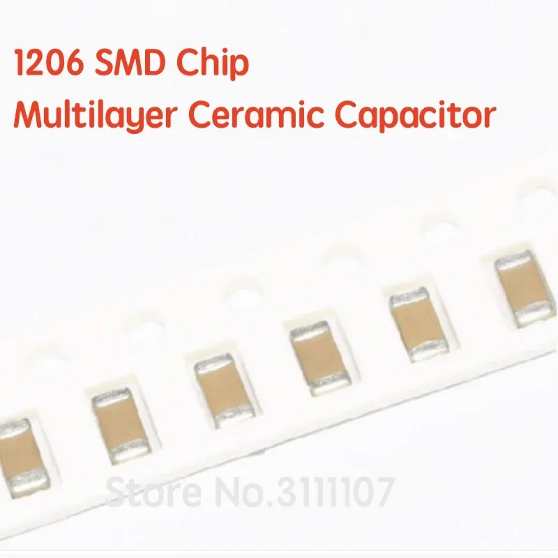 100PCS/LOT 220nf Error 10% 224 220NF 1206 SMD Thick Film Chip Multilayer Ceramic Capacitor