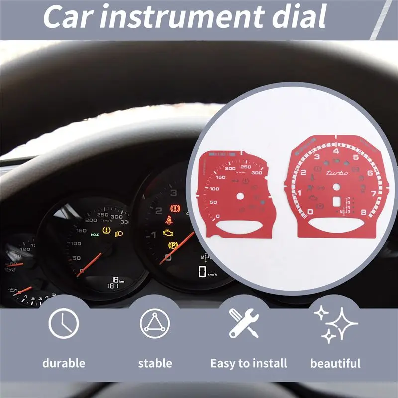 A09E-Gauge Face Dial Facelift For 971 Cayenne Macan 718 Paramera 911 Carrera 991 Dash Cluster Overlay
