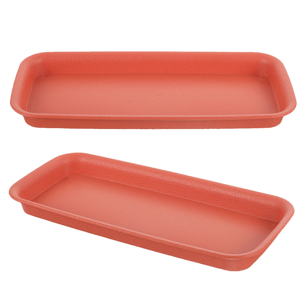 

2pcs Plant Saucer Trays Drip Catcher 340x250mm Brick Red for Indoor Plants Bonsai Flower Pot Drainage Accessories Gardening Home