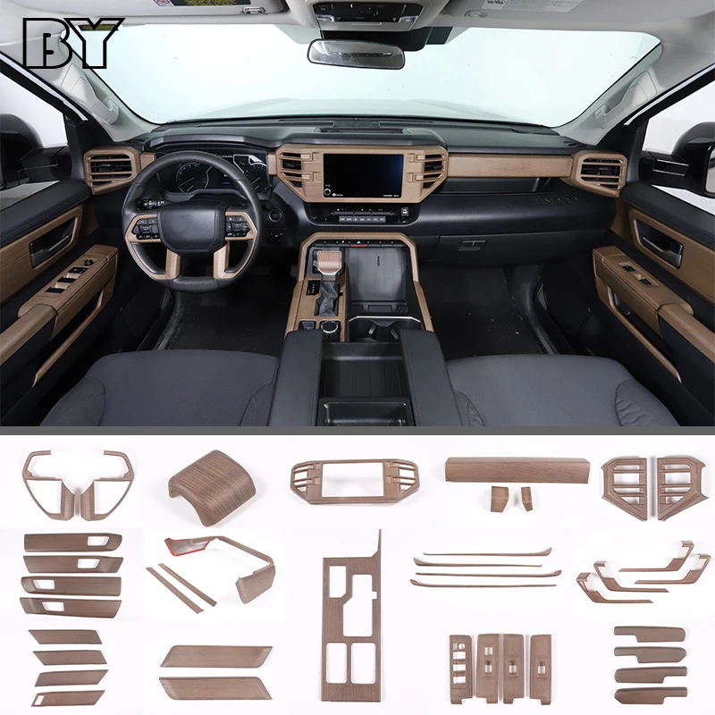 

ABS Pearwood Grain Car Interior Center Steering Wheel Decoration Cover Trim Stickers For Toyota Tundra 2022-2023