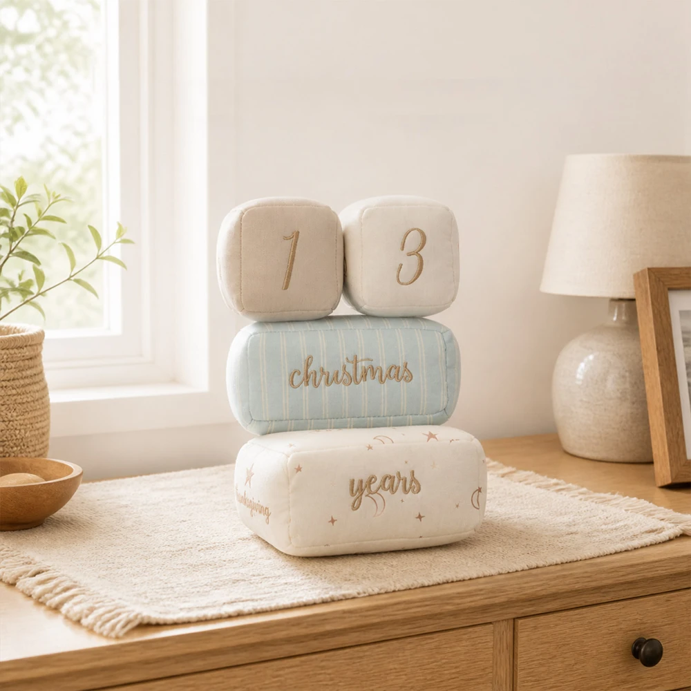 Baby Milestone Photo Props Set Stitched Numbers Starry Time Word Soft Newborn Photoshoot Cotton Blocks Memory Keepsake Gift