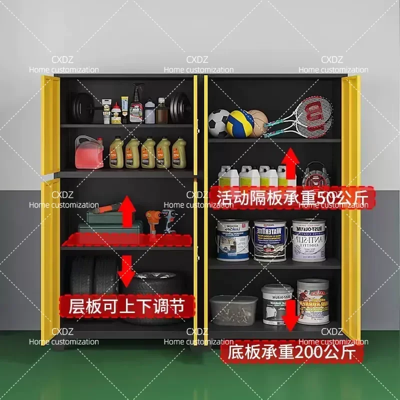 Outdoor Storage Cabinet Waterproof Garage Locker for Underground Parking Space Integrated Fishing Tackle Tool Organizer