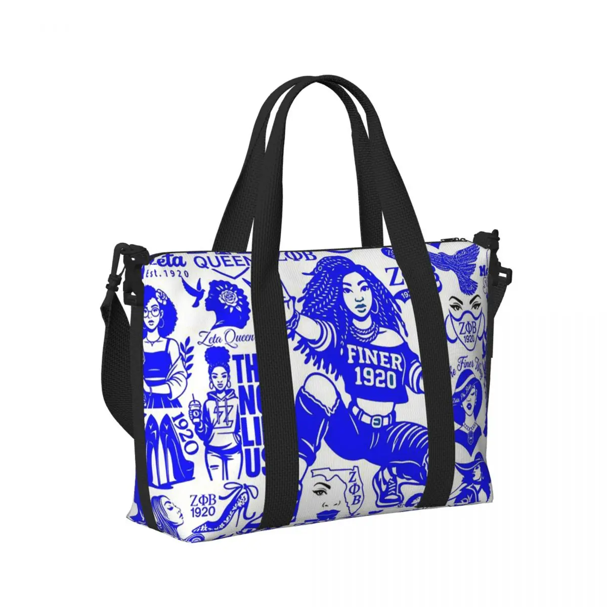 

Большой логотип Zeta Phi Beta Sorority с греческой буквой 1920, пляжная дорожная сумка, сумки-тоут для спортзала, йоги, женская дорожная сумка для покупок