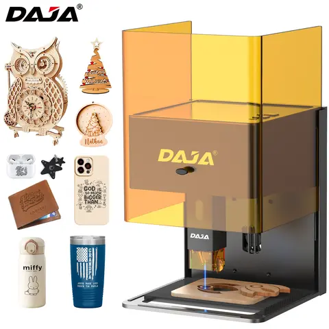 DAJA DJ6 Pro 레이저 조각기 휴대용 안전 커버 컷 금속 JewelryWood 아크릴 유리 가죽에 대한 비즈니스 조각 기계
