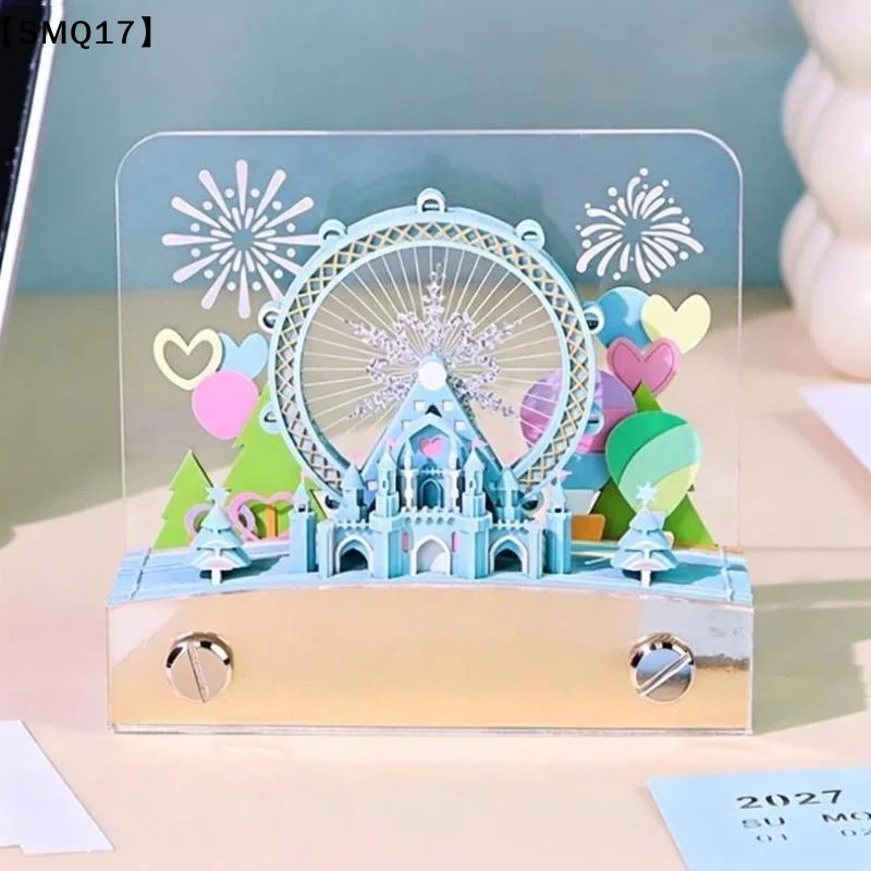 Time Piece Calendar 2027 Desk Calendar With LED Light 3D Tear-away Calendar Paper Carving Art Pad Notepad Gift Home Decor【SMQ】