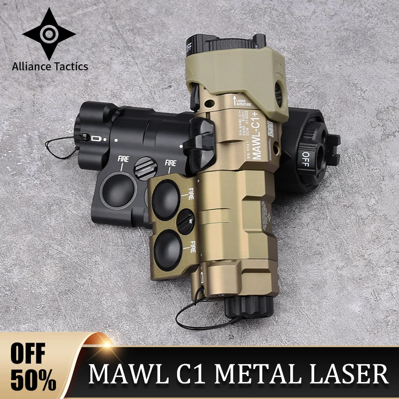 New MAWL Metal Flashlight Tactical Red Green Laser CNC MAWL-C1 IR Visible LED Aiming Bule Laser Dual Function Pressure Switch