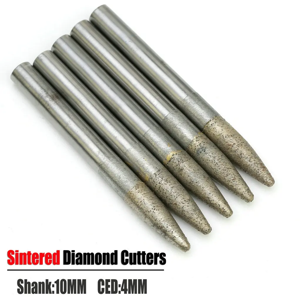 6-16mm Tapered Sintering Diamond Tool End Milling Cutter Stone Engraving Router Bit 3D Carving Scribing Granite Marble Bluestone