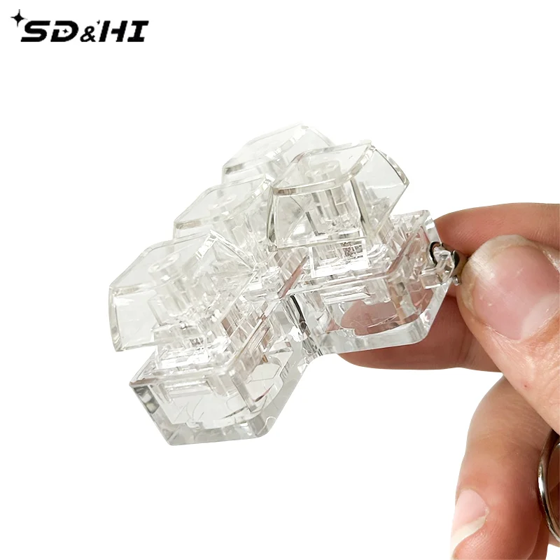 

Transparent 1/4 Keys Mechanical Keyboard Tester LED Keyboard Key Toy Stress Relief DIY Button Keycap Keychain Toys